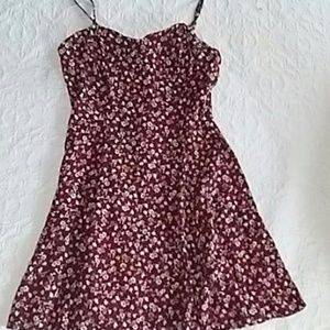 Burgundy floral Sundress